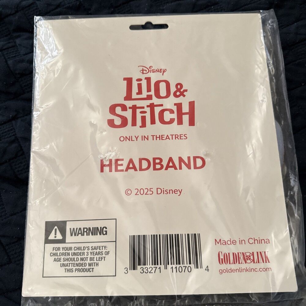 Cinemark 2025 Lilo & Stitch Movie Stitch Ears Headband Brand New Sealed! - Picture 2 of 2